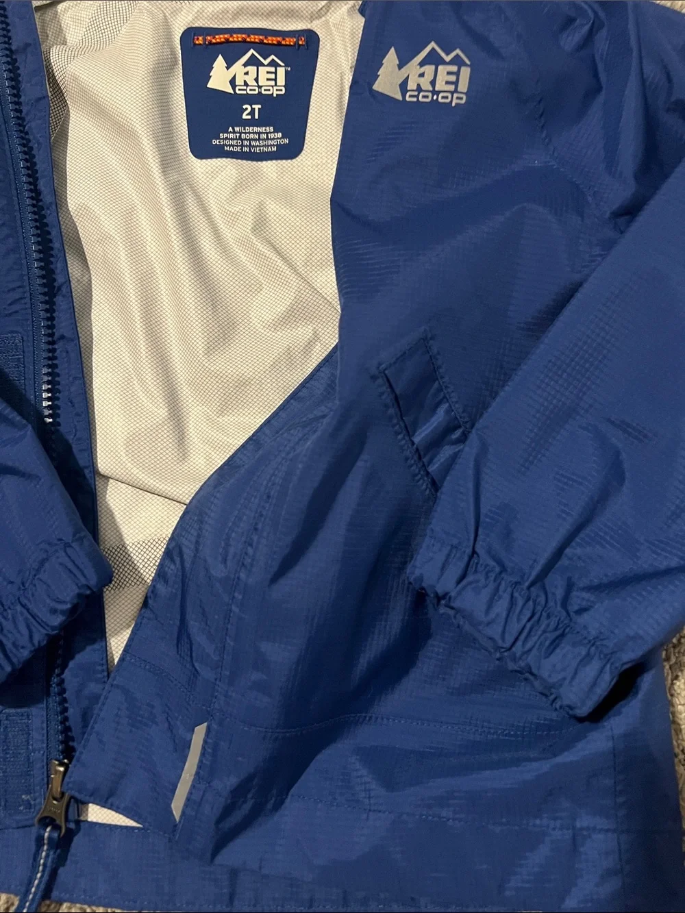REI Royal Blue Kids' Hooded Raincoat